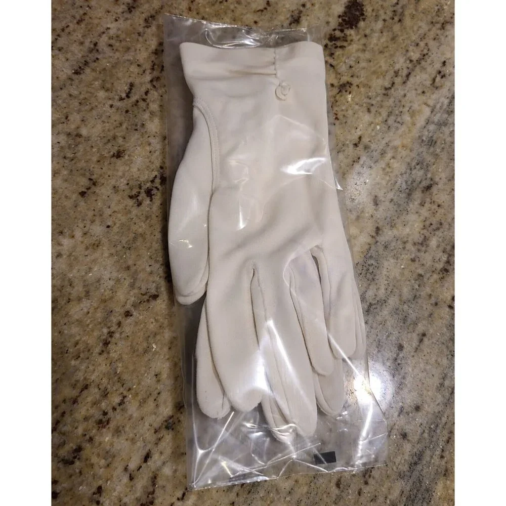 Vintage Size M Off White Stretch Nylon Formal 8.5